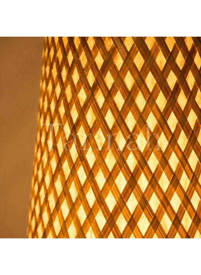 Luxury Handwoven Rattan Floor Lamp with Warm LED Light – Modern Boho Decorative Standing Lamp - Image 2