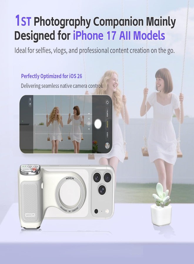 COMITOK MOCA Phone Tripod Stand Suction Cup Phone Mount for iPhone 17 with iOS 26, Shooting Accessory with Detachable Remote Control, Landscape & Portrait Switch Phone Holder for Indoor & Outdoor Use - Image 2