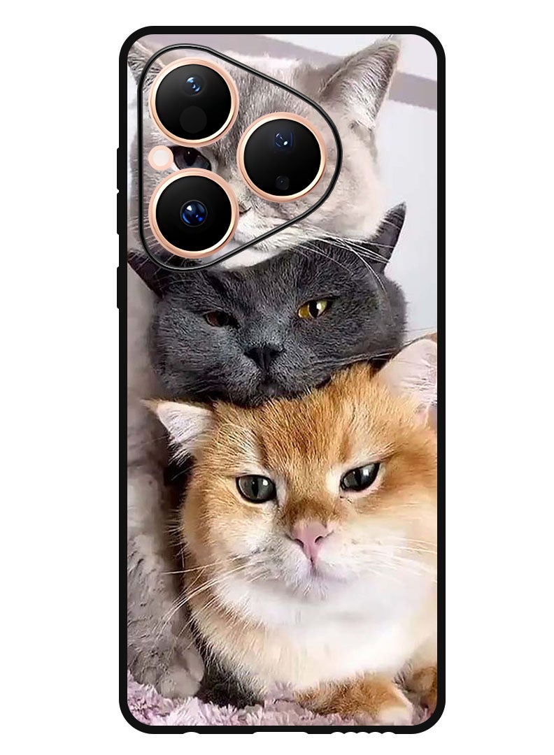 Theodor Case Compatible with Huawei Pura 80 6.6 Inch Protection Shockproof Bumper Cover Cats - Image 1