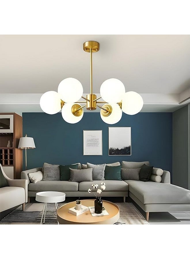 kinis metal Nordic 6 Light Chandelier for Drawing Room/Jhoomer for Living Room/Chandelier for Dining Table/Ceiling Hanging Lights/Ceiling Pendant Lamp for Home/Bar/resturants/Hotels (with Bulb) - Image 2