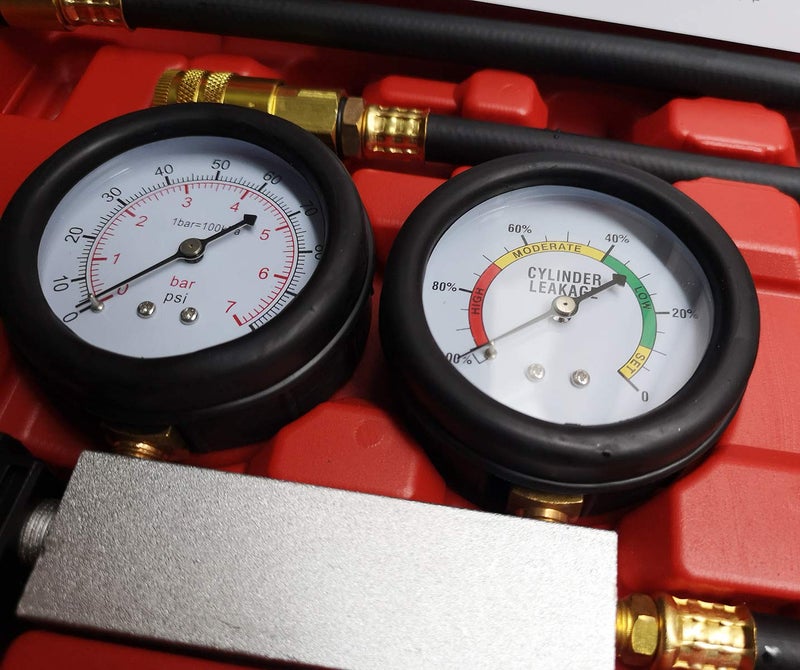 LEIMO KPARTS Cylinder Leak Down Tester,Compression Test kit - Engine Cylinder Dual Gauge Leakdown Tester kit Diagnostics Tool. - Image 3
