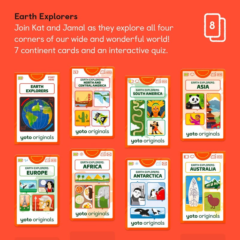 YOTO Earth Explorers â€“ 8 Kids Audio Cards for Use with Player & Mini All-in-1 Audio Device, Educational Screen-Free Listening with Fun Stories for Learning & Interactive Quizzes, Ages 6+ - Image 2