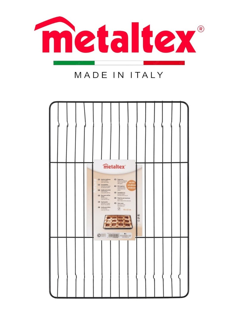 Metaltex Futura Cake Cooler – Non-Stick Rectangular Cooling Rack 45 x 32 cm, Epoxy-Coated Steel, PFAS & BPA Free - Image 1