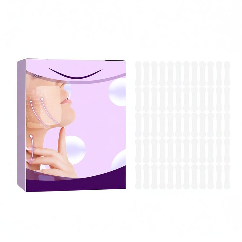 EELHOE 60Pcs/Box V-shaped Invisible Tape Skin-friendly Elastic Waterproof Lasting Face Lifting Adhevise Tape - Image 1
