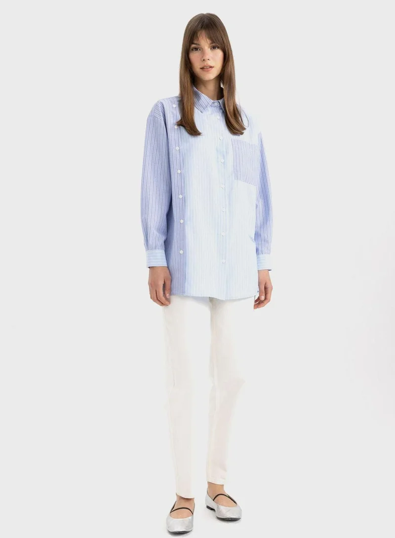 DeFacto Relax Fit Poplin Long Sleeve Tunic