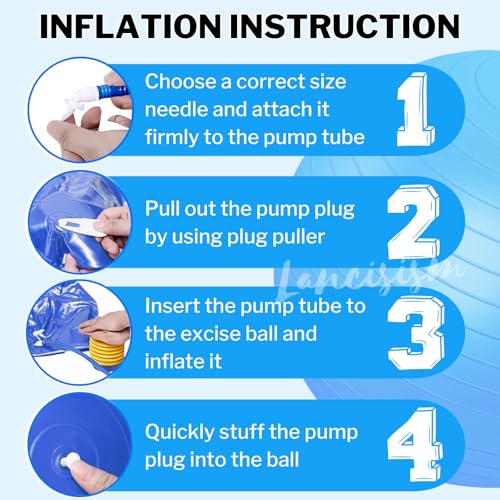 Lancisism Peanut Ball for Physical Therapy 90 * 45cm with Pump, Lancisism Exercise Yoga Ball Enhance Balance Flexible Seating for Kids Adults Core Strength Training Labor Birthing - Image 4