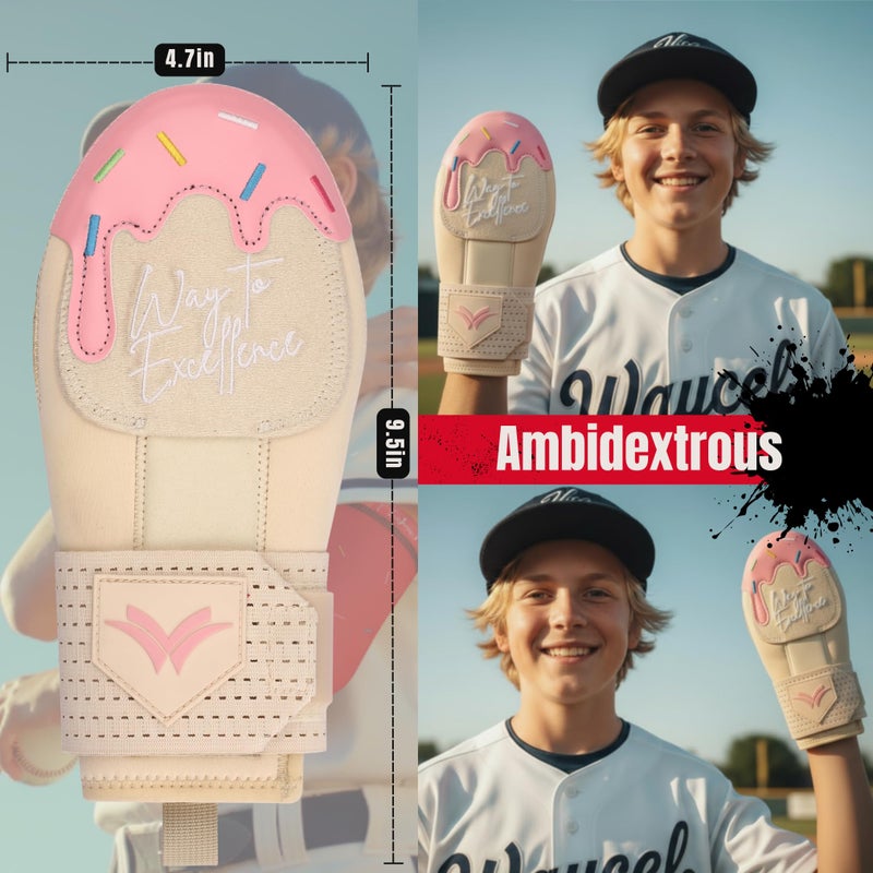 WAYCEL Sliding Mitts - Baseball Sliding Mitt for Youth - Ice Cream Sliding Mitt Baseball - Softball - Image 2