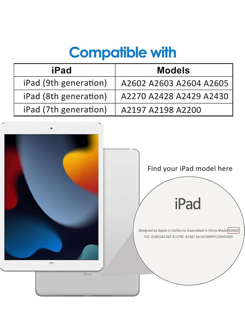 iPad 9th Gen (2021)/ 8th Gen (2020)/7th Gen (2019), Slim Stand Hard Back Shell Protective Leather Smart Cover Trifold Stand (red) - Image 3