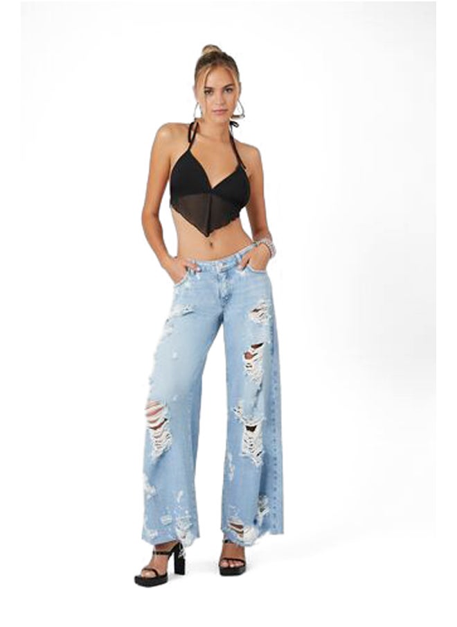 Mesh Open-Back Halter Top