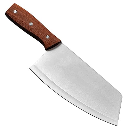 ONICORN® Stainless Steel Cleaver Knife with Wood Full Tang Handle, Suitable for Cutting Vegetables, Fish, etc for Kitchen, Hotel, Restaurants (Knife-G 1 PCS) - Image 1