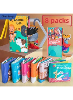 Generic Direct Selling Baby Cloth Book Baby Early Education Can Not Be Torn Bite Toy Three-dimensional Early Teaching Month Baby Book Postage-Colour:Training - 6 Bilingual Books + 5 Story Books + Storage Bag  - Image 2