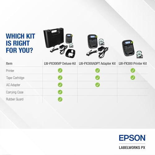 LABELWORKS Epson LW-PX300ADPT Industrial Label Maker for Office with Adapter – Sticker Labels, Magnetic Label Compatible, Only Uses 203 and 205 Shrink Tubes, Label Printer & Adapter - Image 3