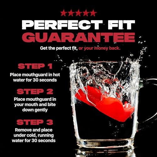 SAFEJAWZ Sports Mouthguard Slim Fit, Adult and Junior Mouth Guard with Case for Boxing, Basketball, Lacrosse, Football, MMA, Martial Arts, Hockey and All Contact Sports (Adult 12+ Years, Red) - Image 4