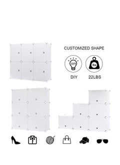 MIXDE Shoe Rack,Portable Shoe Storage Organizer 24 Grids Tower Shelf Storage Cabinet Stand Expandable for Heels, Boots, Slippers, White  - Image 5
