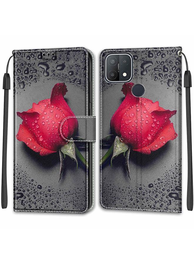 اس-توب جراب لهاتف OPPO A15 / A15s، جراب جلدي PU أفقي قابل للطي مع حامل وفتحات للبطاقات، برسومات ملونة وفولتية، ومشبك مغناطيسي - Image 2