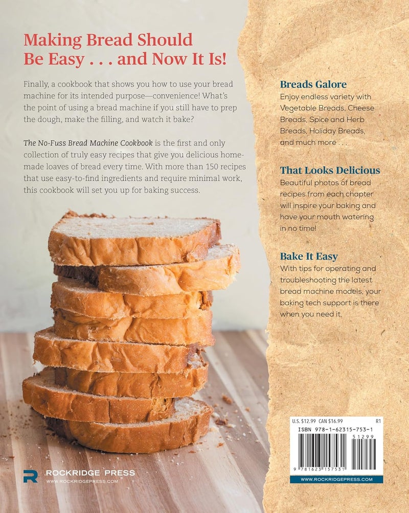 **كتاب وصفات آلة صنع الخبز دون عناء من Rockridge Press: وصفات سهلة لتحضير خبز منزلي مثالي دون جهد** - Image 2