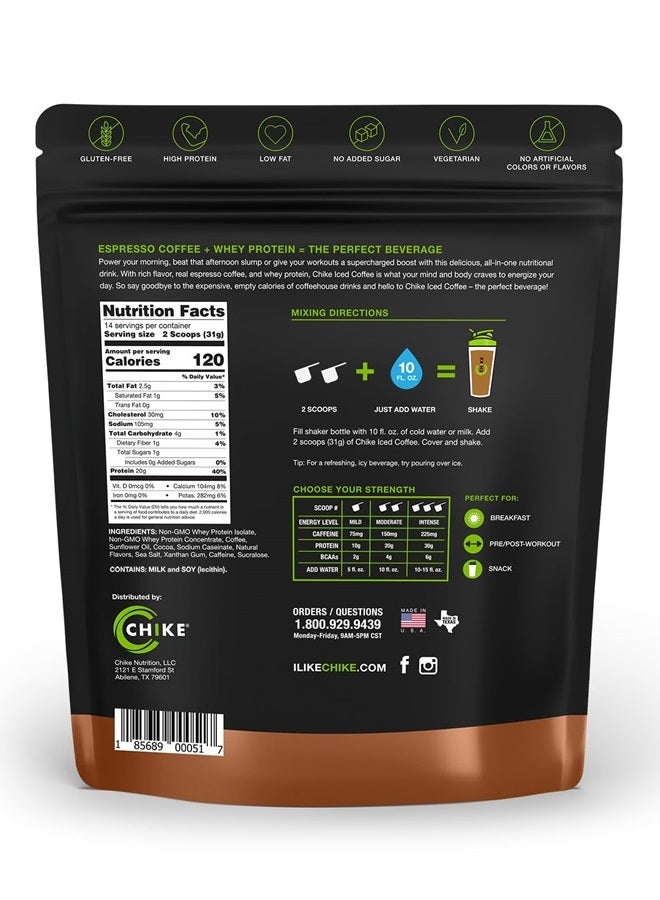 Chike Mocha High Protein Iced Coffee, 20 G Protein, 2 Shots Espresso, 1 G Sugar, Keto Friendly and Gluten Free, 14 Servings (15.3 Ounce) - Image 2