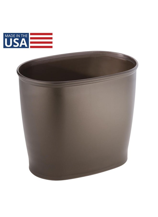 InterDesign IDesign Oval Plastic Trash Can for Bath, Bedroom, Office - The Kent Collection - 12" x 8" x 10", Bronze  - Image 2