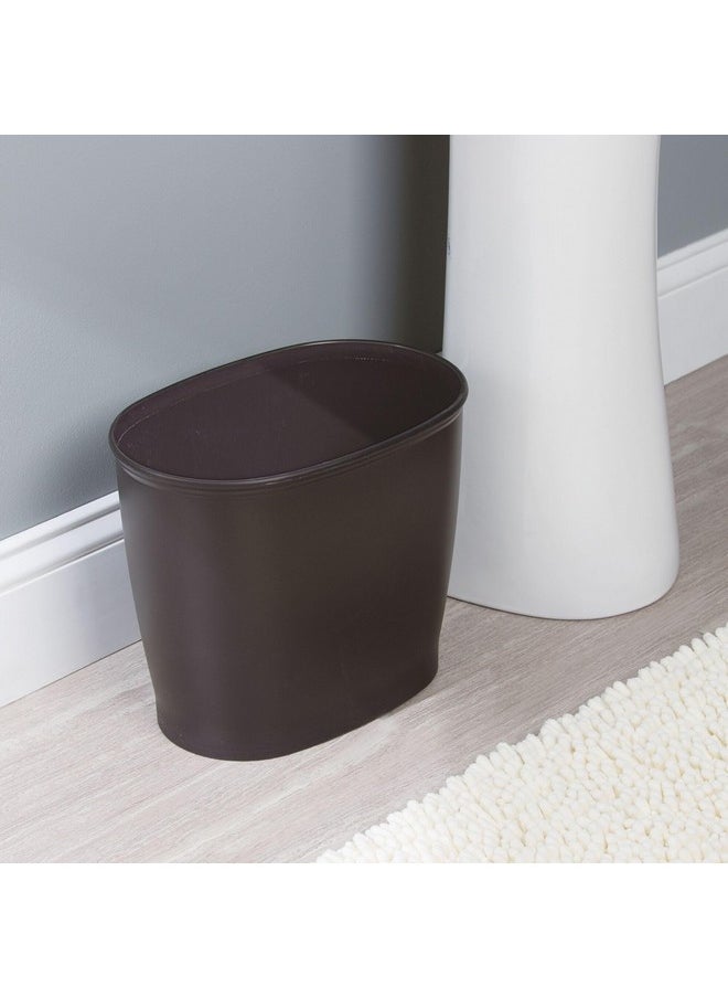 InterDesign IDesign Oval Plastic Trash Can for Bath, Bedroom, Office - The Kent Collection - 12" x 8" x 10", Bronze  - Image 5