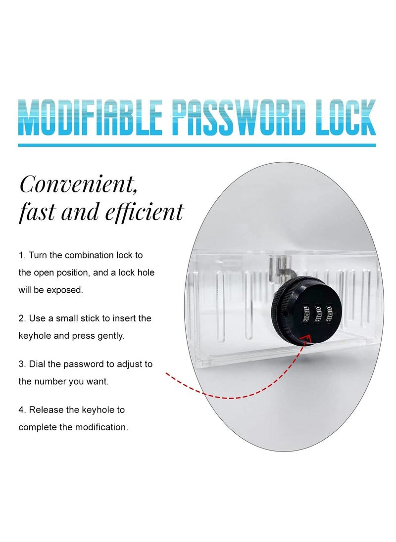 Large Universal Thermostat Lock Box with Combination Clear Guard for Wall Fits Thermostats 6.5 X 4.6 2.1in or Smaller (1PCS)