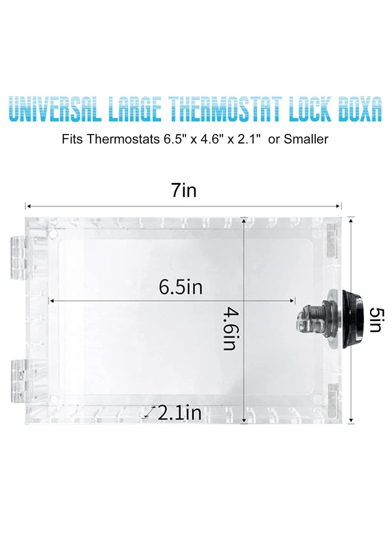 Large Universal Thermostat Lock Box with Combination Clear Guard for Wall Fits Thermostats 6.5 X 4.6 2.1in or Smaller (1PCS)