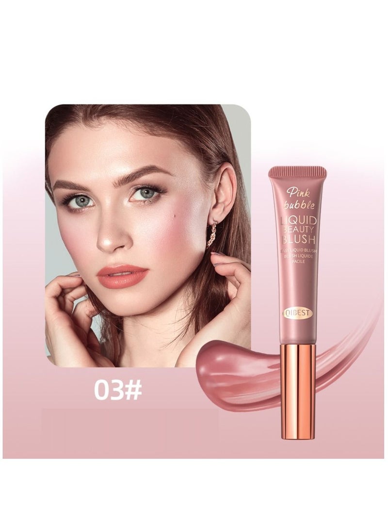 QiBest - Blusher Highlighter with Cushion Applicator Attached Easy to Blend Long Lasting & Smooth Natural Matte Finish Lightweight Super Silky Cream Contour Multifunctional Makeup Pen Stick (#03) - Image 1