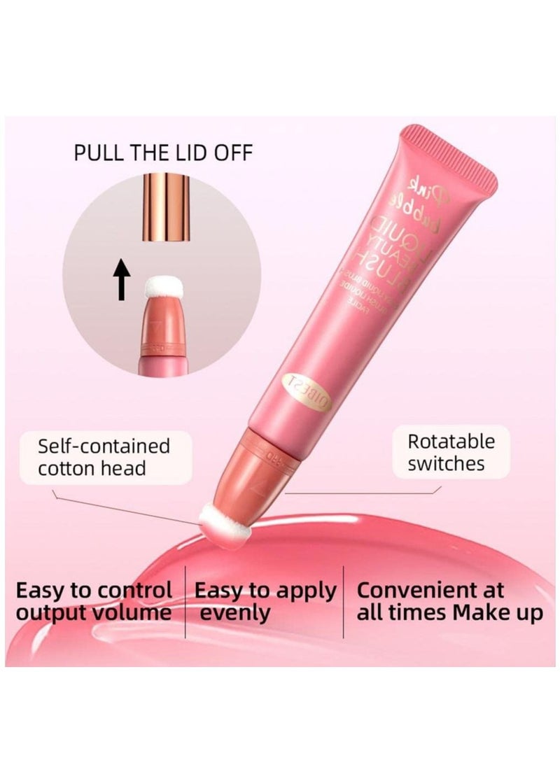 QiBest - Blusher Highlighter with Cushion Applicator Attached Easy to Blend Long Lasting & Smooth Natural Matte Finish Lightweight Super Silky Cream Contour Multifunctional Makeup Pen Stick (#03) - Image 1