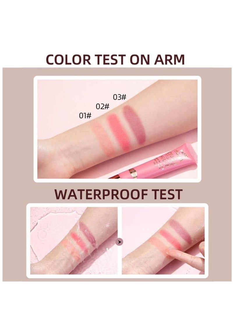 QiBest - Blusher Highlighter with Cushion Applicator Attached Easy to Blend Long Lasting & Smooth Natural Matte Finish Lightweight Super Silky Cream Contour Multifunctional Makeup Pen Stick (#03) - Image 1
