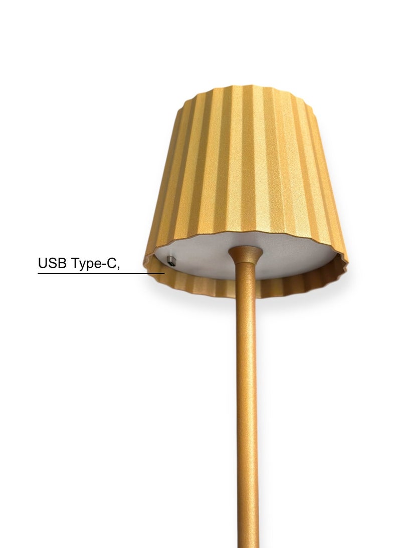 Luxury Gold Metal Table Lamp - Modern Bedside Night Light for Bedroom, Living Room & Office - E27 Base - Image 3