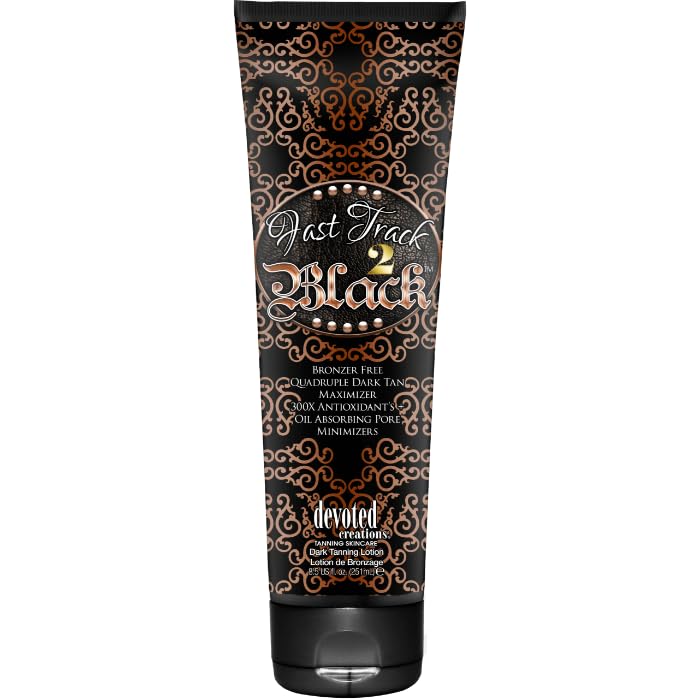 Devoted Creations Fast Track 2 Black Dark Tan Maximizer Tanning Lotion 8.5 Ounce - Image 1