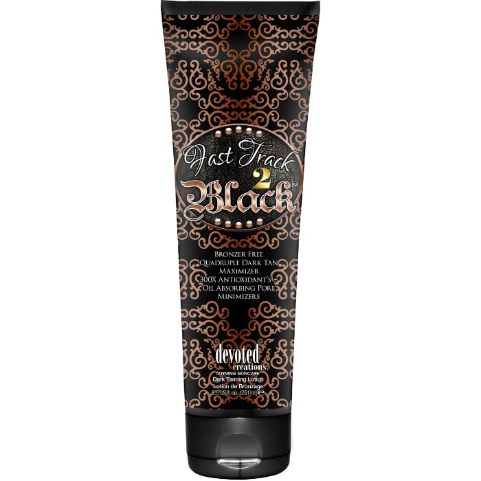Devoted Creations Fast Track 2 Black Dark Tan Maximizer Tanning Lotion 8.5 Ounce - Image 2