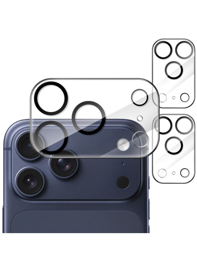 واقي عدسة الكاميرا لهاتف iPhone 17 Pro Max مقاس 6.9 بوصة، زجاج مقوى 9H، مضاد للخدش، مناسب للحافظات، لا يؤثر على اللقطات الليلية، شفاف عالي الدقة، عبوة من 3 قطع (شفاف) - Image 1