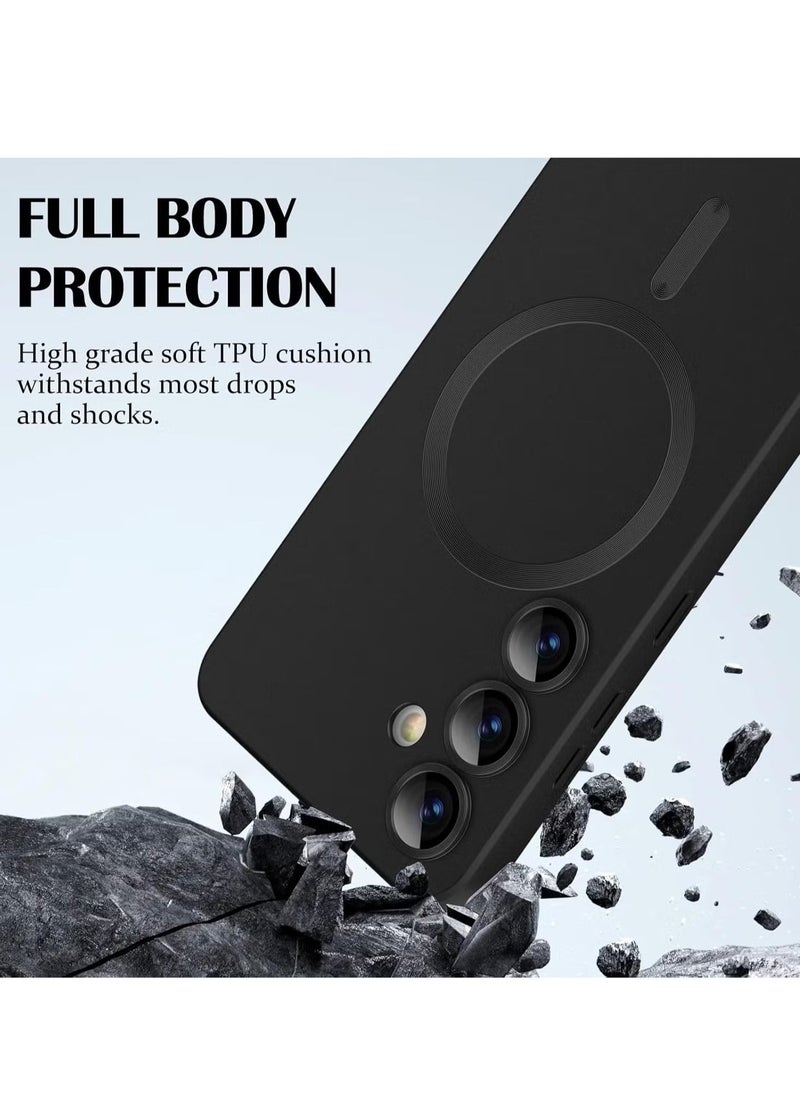 ELTRAZONE Samsung Galaxy S24 Plus 5G Magnetic Case Cover – Luxury Metallic Paint, Silicone Phone Case with Full Camera Lens Protector, Shockproof Bumper for Maximum Protection – Stylish and Durable Case for Samsung Galaxy S24 Plus 5G - Image 3