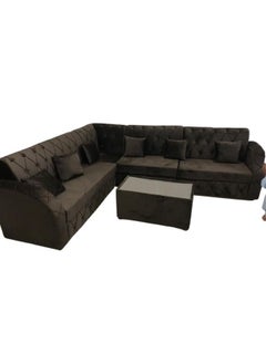 L Shaped Sofa Set 6 Seater With Cushion & Table Dark Brown 250x80x80 - pzsku/ZCD286C48835996271D5BZ/45/_/1677607648/cc1ede48-b6df-45c4-9619-98c4f1443800