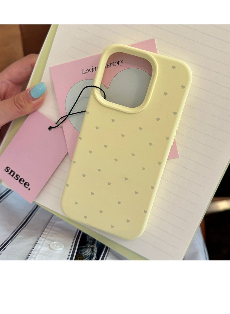 NIBEMINENT Love Waves Protective TPU Case Cover For iPhone 14 Pro, Light Yellow