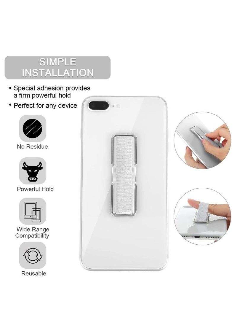 ELTRAZONE 4 Pieces Finger Strap Phone Holder Elastic Finger Holder Cell Phone Grip Holder Finger Strap with Stand for Smartphones, Small Tablets  - Image 2