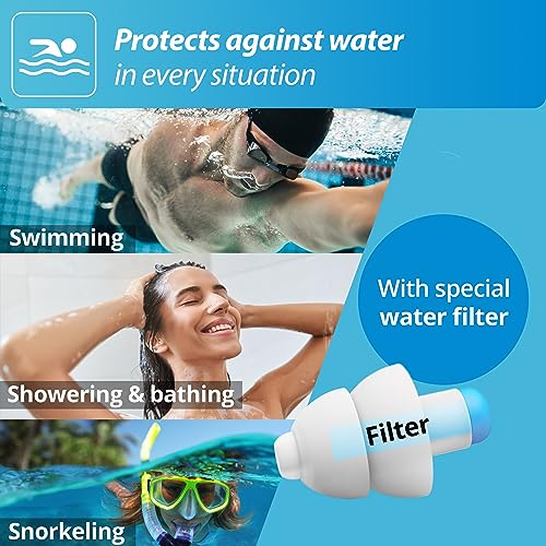 ALPINE HEARING PROTECTION Alpine SwimSafe - Ear Plugs for Swimming - Ear Protection Against Water - Comfortable Waterproof Earplugs with Filter - Hyopoallergenic & Sustainable - Image 2