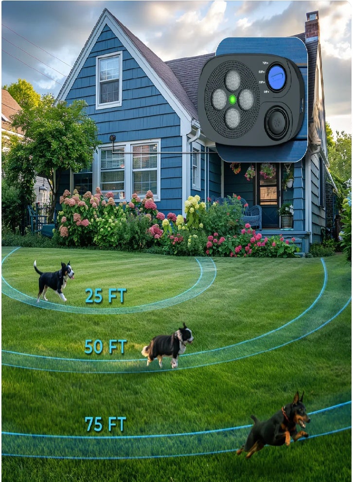 جهاز إيقاف نباح الكلاب بالموجات فوق الصوتية، جهاز تدريب الكلاب، مضاد للنباح، جهاز تدريب آمن لمنع النباح (أسود) - Image 2