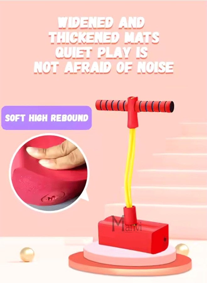 MANVI Jumping Toy for Kids, Lights & Sounds Foam Jumping Pogo Stick Fun Activity for Teens Adults, Garden Toys for Boys and Girls Gifts (Pink pogo) - Image 5