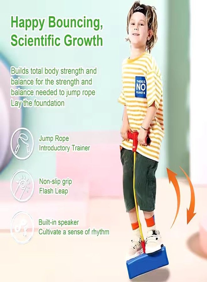 MANVI Jumping Toy for Kids, Lights & Sounds Foam Jumping Pogo Stick Fun Activity for Teens Adults, Garden Toys for Boys and Girls Gifts (Pink pogo) - Image 2