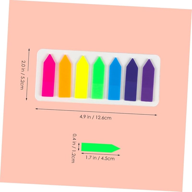 COHEALI 10 قطعة ملصقات فهرس ذاتية اللصق قابلة للإزالة فلورية شرائط تمييز عالية - Image 3