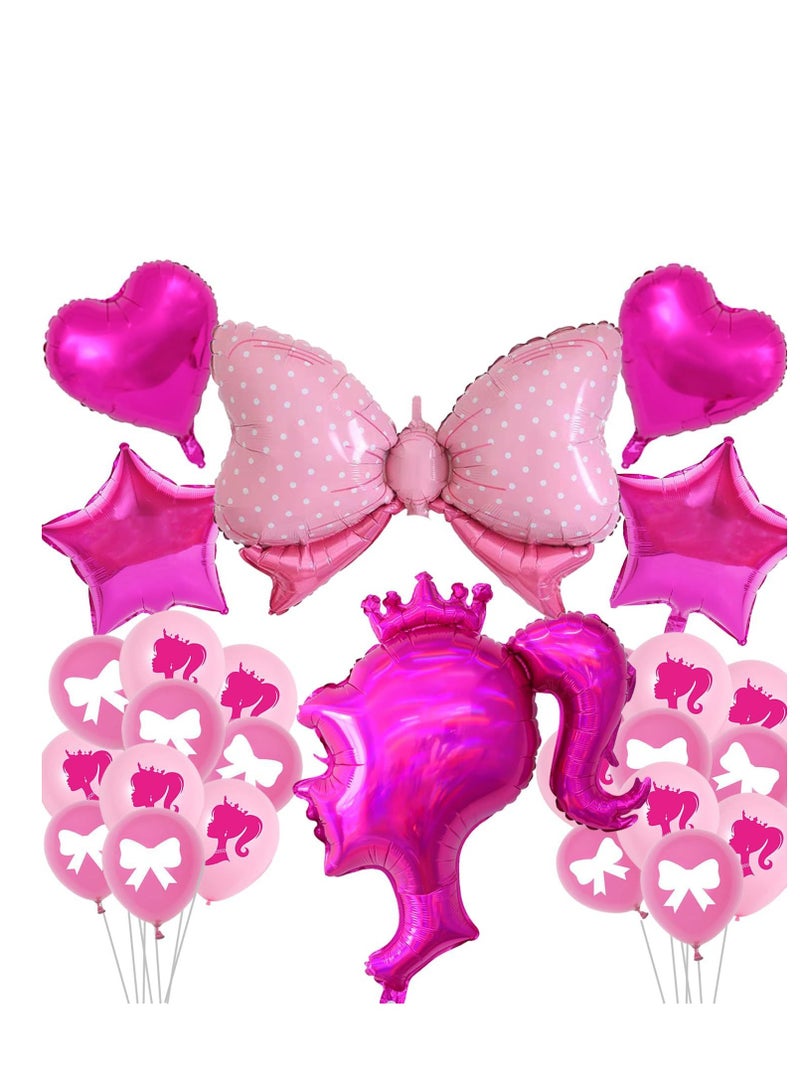 general 26PCS Birthday Decoration Girls Balloon Garland Arch Kit with Background Poster Birthday Cake Decorations White Blue Purple Colorful Foil Balloons Princess Party Balloons - Image 1
