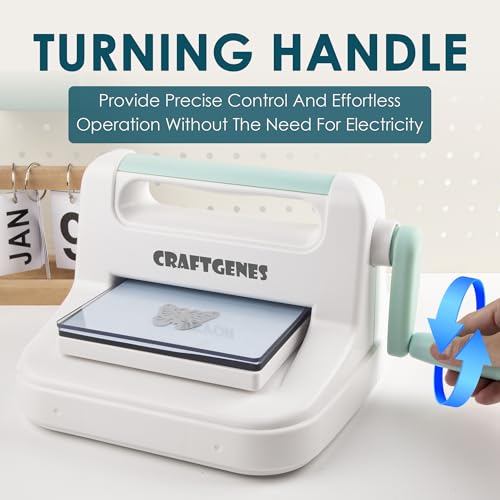CraftGenes Die Cutting Machine, Manual Embossing Machine 6'' Opening Size for Cardmaking, Scrapbooking, and DIY Crafts – Complete Set with A5 Die Cuts, Embossing Folders, and Plates - Image 5