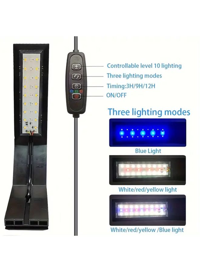 ضوء حوض السمك كامل الطيف 5V USB مع إضاءة قابلة للتعديل وموقت ومفتاح جهد منخفض - Image 5
