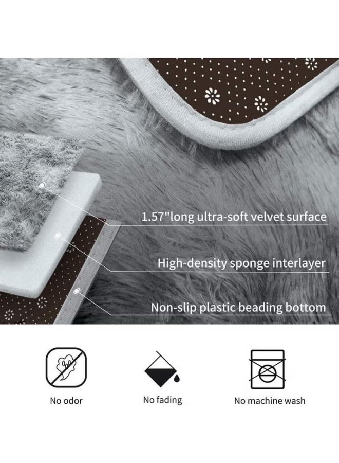 طقم سجادة حمام مكون من 3 قطع، يشمل سجادة حمام وسجادة حمام وسجادة محيطية وغطاء غطاء المرحاض، سجادة حمام ناعمة فائقة الامتصاص للماء ومانعة للانزلاق لأرضية الحمام وحوض الاستحمام وغرفة الاستحمام - Image 3