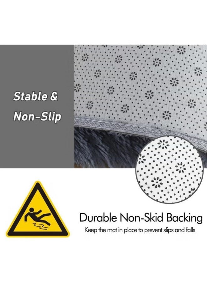 طقم سجادة حمام مكون من 3 قطع، يشمل سجادة حمام وسجادة حمام وسجادة محيطية وغطاء غطاء المرحاض، سجادة حمام ناعمة فائقة الامتصاص للماء ومانعة للانزلاق لأرضية الحمام وحوض الاستحمام وغرفة الاستحمام - Image 5