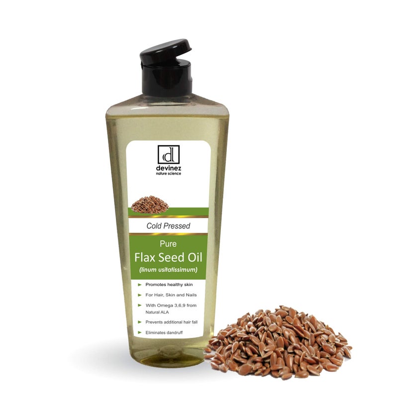 Devinez Flax Seed Cold Pressed Oil, 250ml - 100% Pure, Natural & Undiluted for Hair, Skin and Nails with Omega 3,6,9 from Natural ALA - Image 2