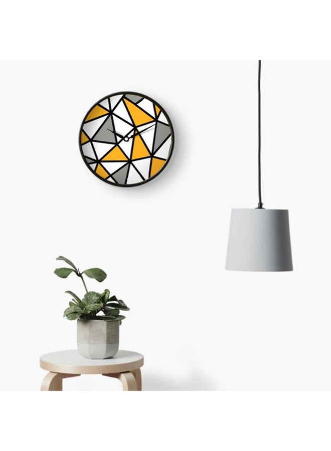 RIZARIES Yellow Geometric Wall Clock - Image 1