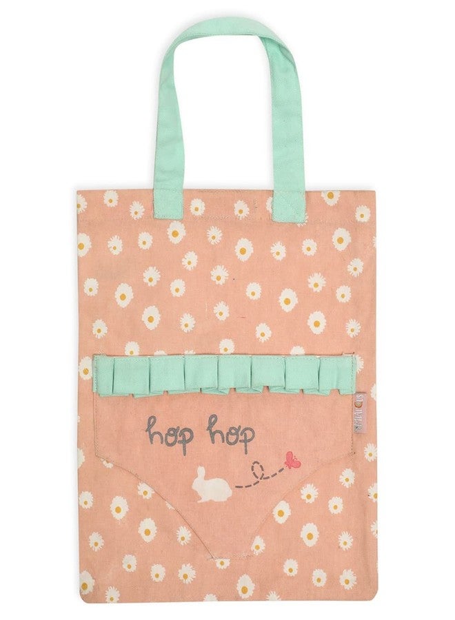 Mi Arcus Printed Travel-Friendly Tote Bag with Small Outside Pocket for Toy Storage - Pink, 32x36 cm - Image 1