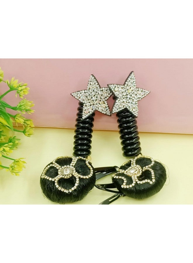 Hivata Combo pack of Spiral & Juda Clip Tik Tak Hair pins Metal Stylish Hair Side Clip & Telephone Wire Hair Band Best Combo Pack For Women & Girls Accessories for Girls Spring Rubber Bands for Braids Ponytail Maker,Tik tak Juda Clip (Pack Of 2 Pair) - Image 1